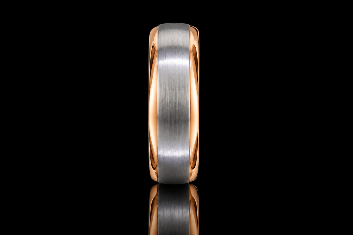 Two-Tone Platinum & Rose Gold Wedding Band (band171)