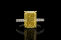 Radiant Fancy Yellow Diamond Engagement Ring with Pavé Band (eng753)