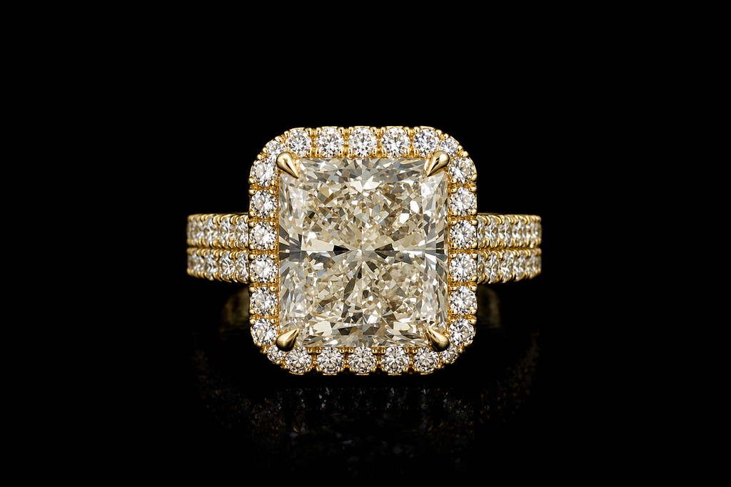 Radiant Cut Diamond Halo Engagement Ring (eng735)