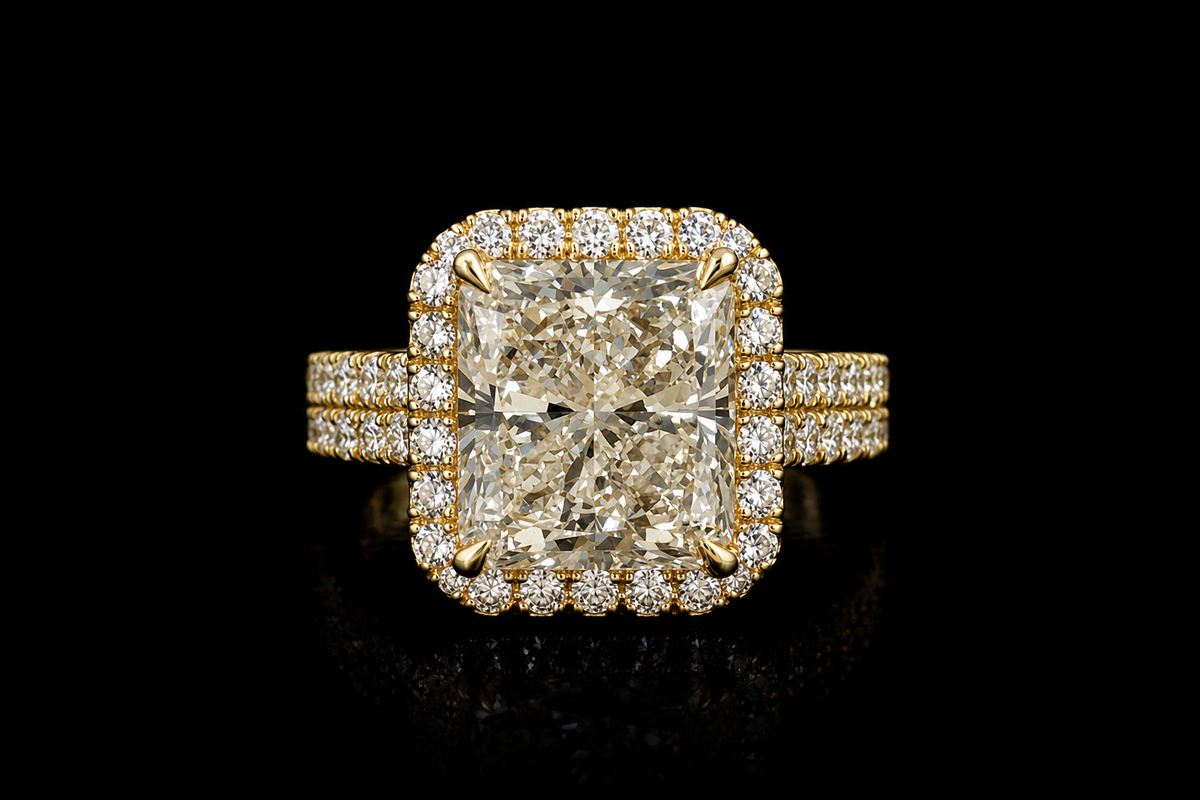 Radiant Cut Diamond Halo Engagement Ring (eng735)