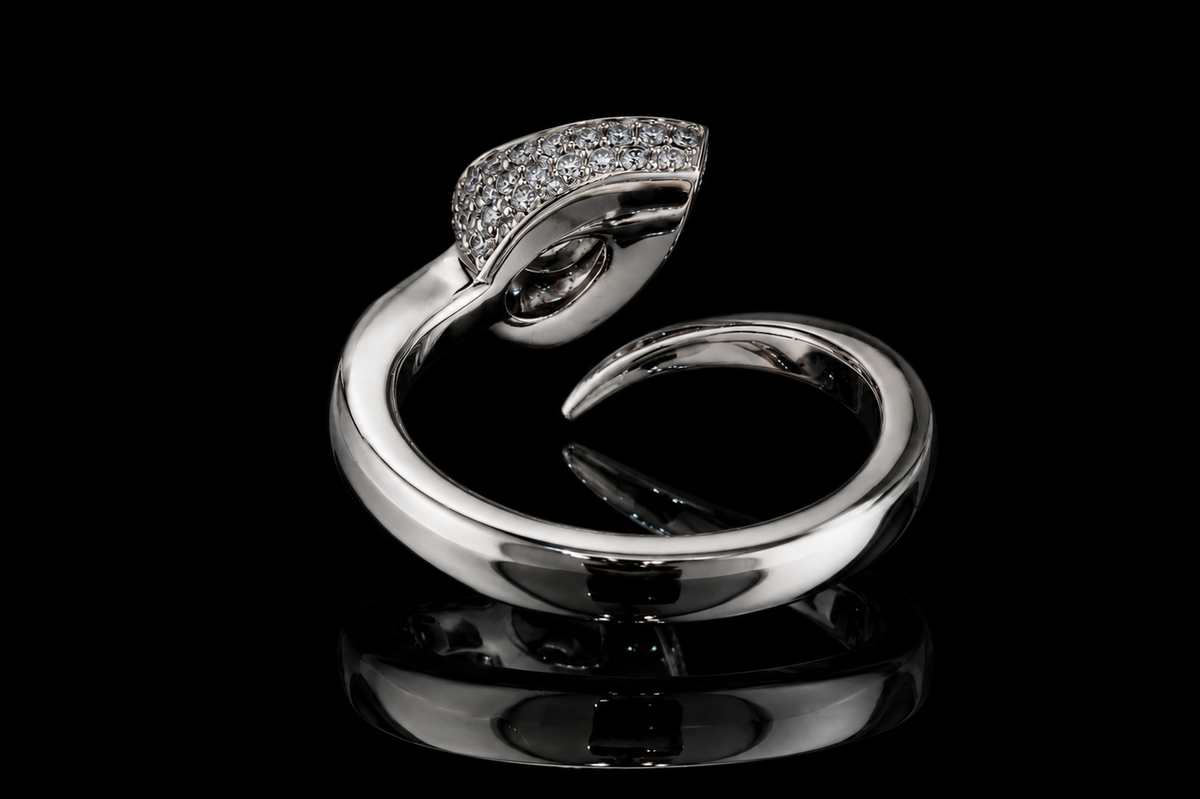 Pear Shaped Bezel Diamond Bypass Ring with Pavé Accents (eng493)