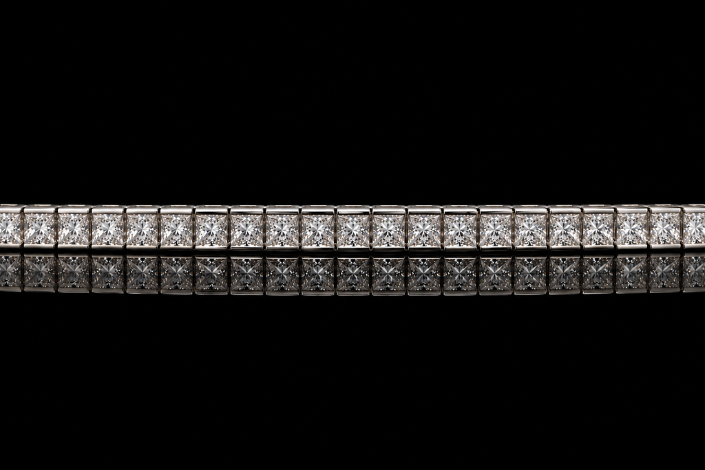 Princess-Cut Diamond Tennis Bracelet (brac028)