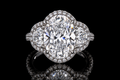 Oval Diamond Three-Stone Halo Engagement Ring (eng433)