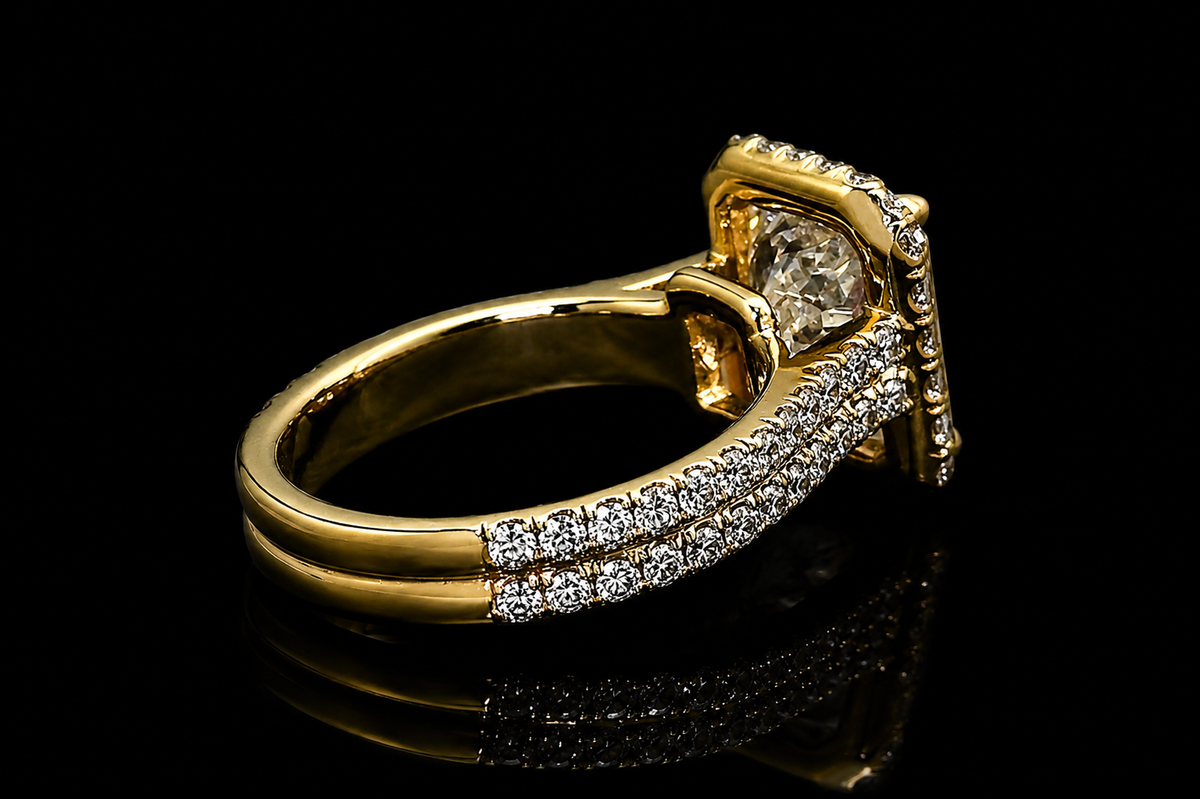 Radiant Cut Diamond Halo Engagement Ring (eng735)