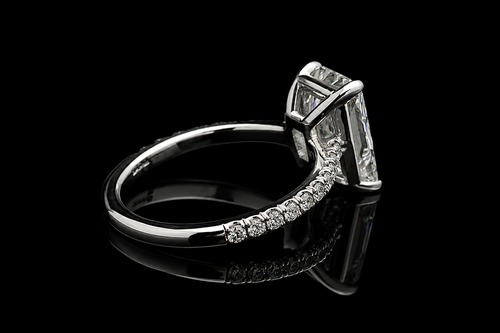Radiant Cut Diamond Solitaire Engagement Ring (eng757)