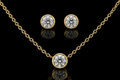 18K Yellow Gold Diamond Bezel Set (pend125)