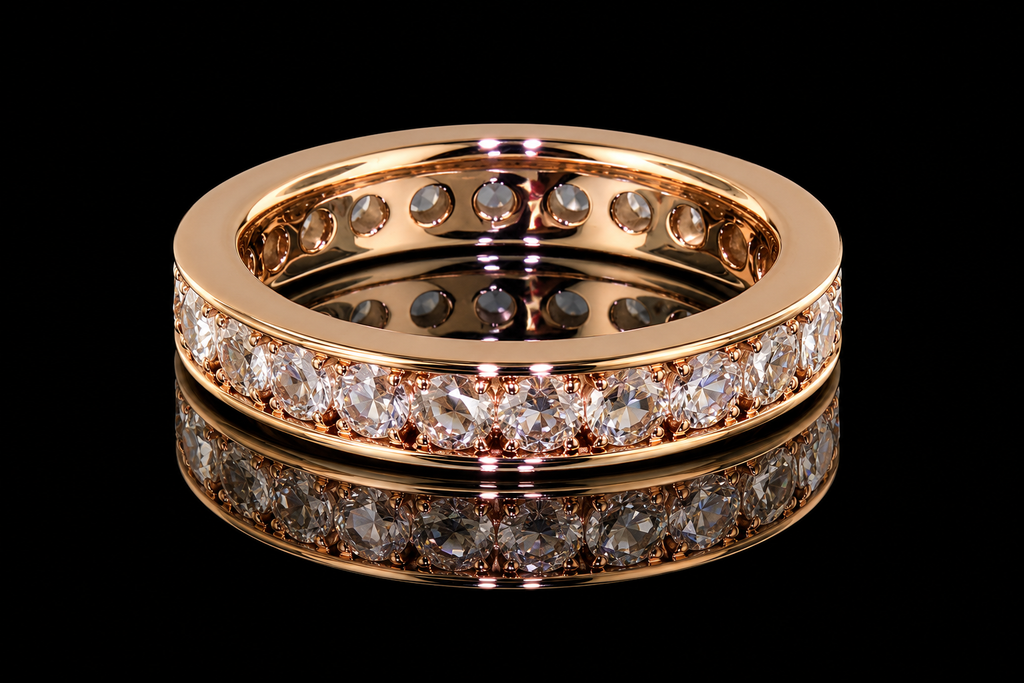 Rose Gold Rose-Cut Diamond Eternity Band (band157)
