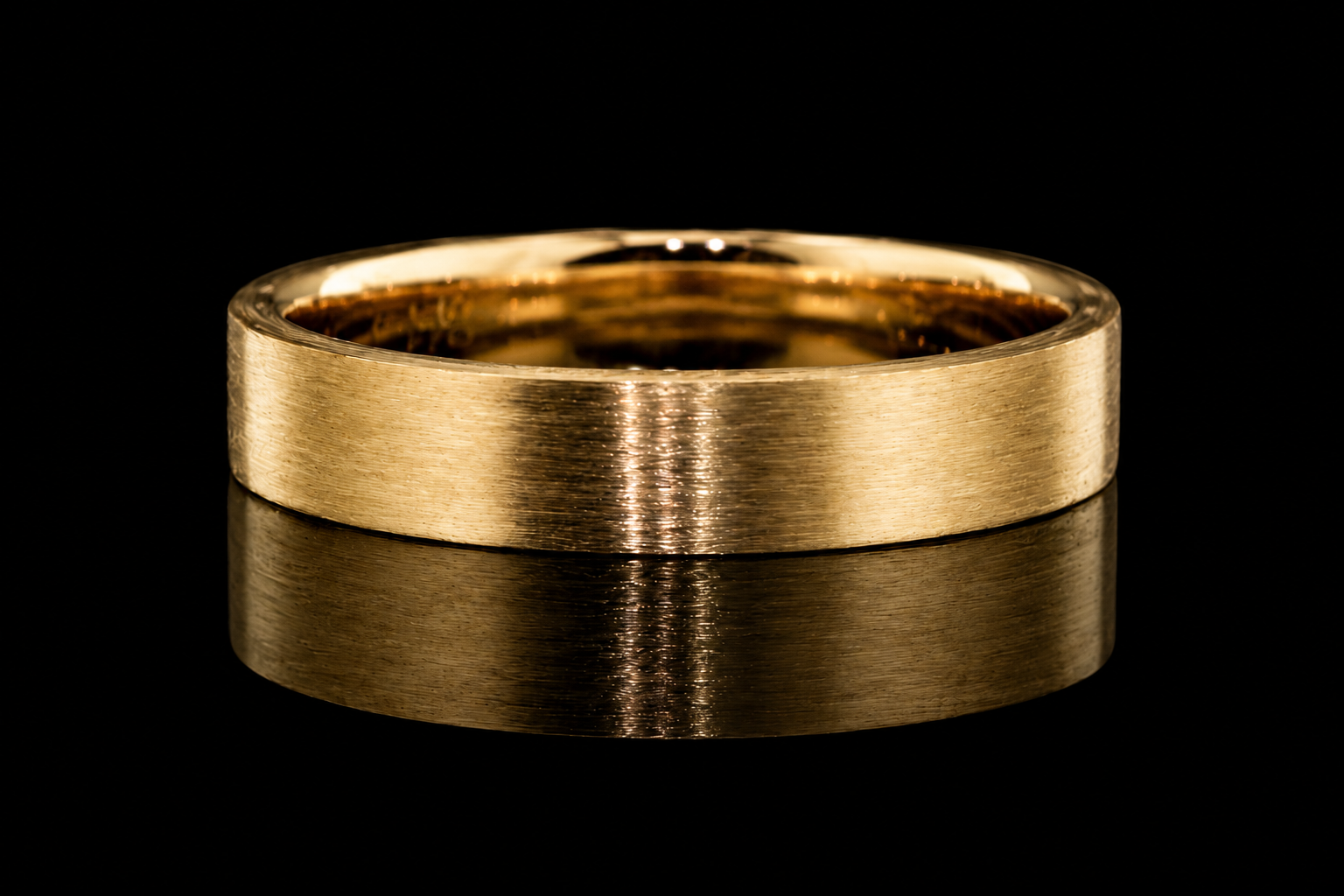 18K Yellow Gold Brushed Men’s Band (band146)