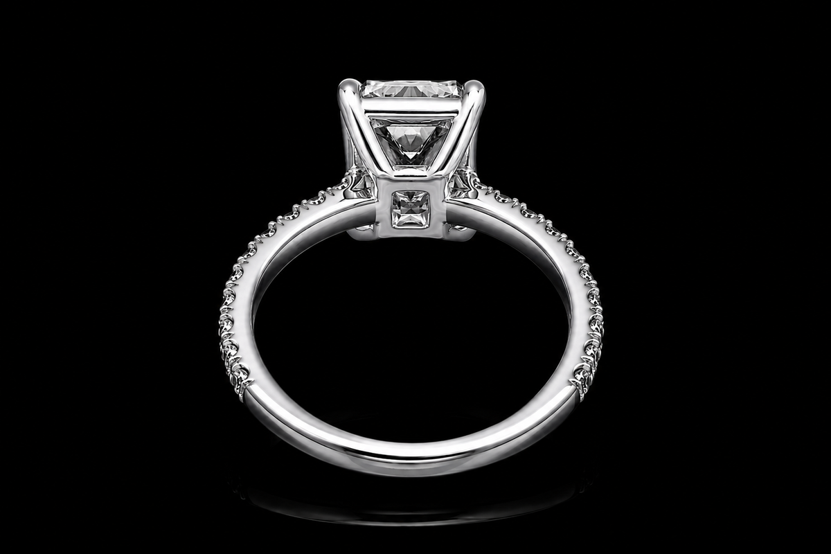 Radiant Cut Diamond Solitaire Engagement Ring (eng757)