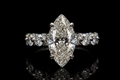 Marquise Diamond Ring with Diamond Side Stones (eng726)