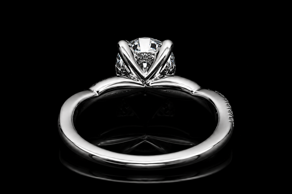 Round Brilliant Diamond Twist Solitaire Ring (eng727)