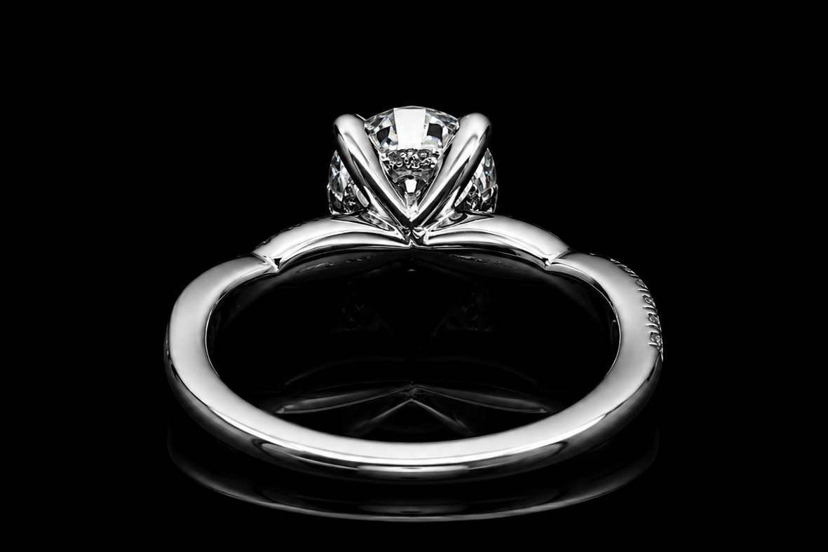Round Brilliant Diamond Twist Solitaire Ring (eng727)