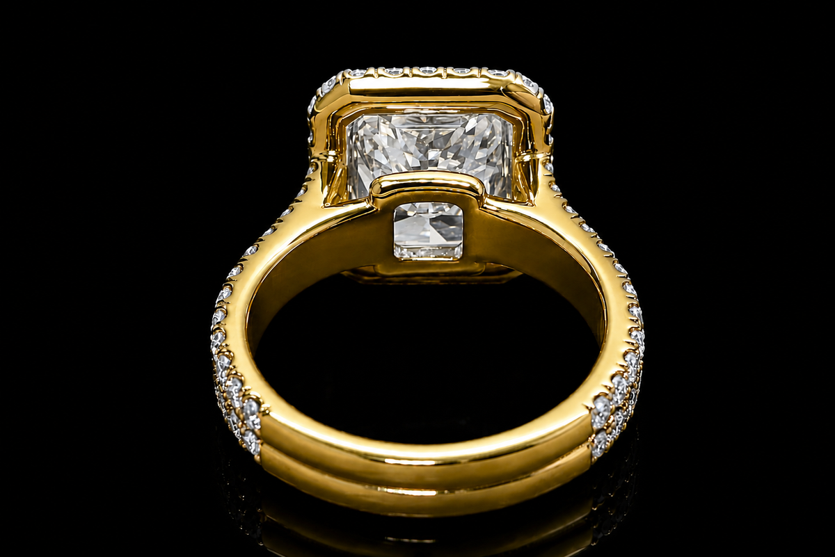 Radiant Cut Diamond Halo Engagement Ring (eng735)