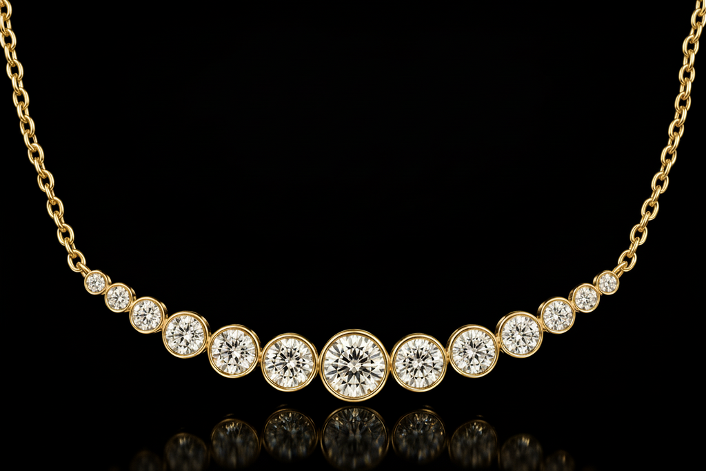 Graduated Diamond Horizon Necklace