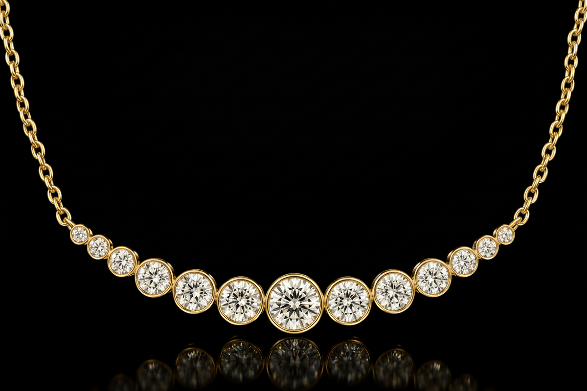 Graduated Diamond Horizon Necklace