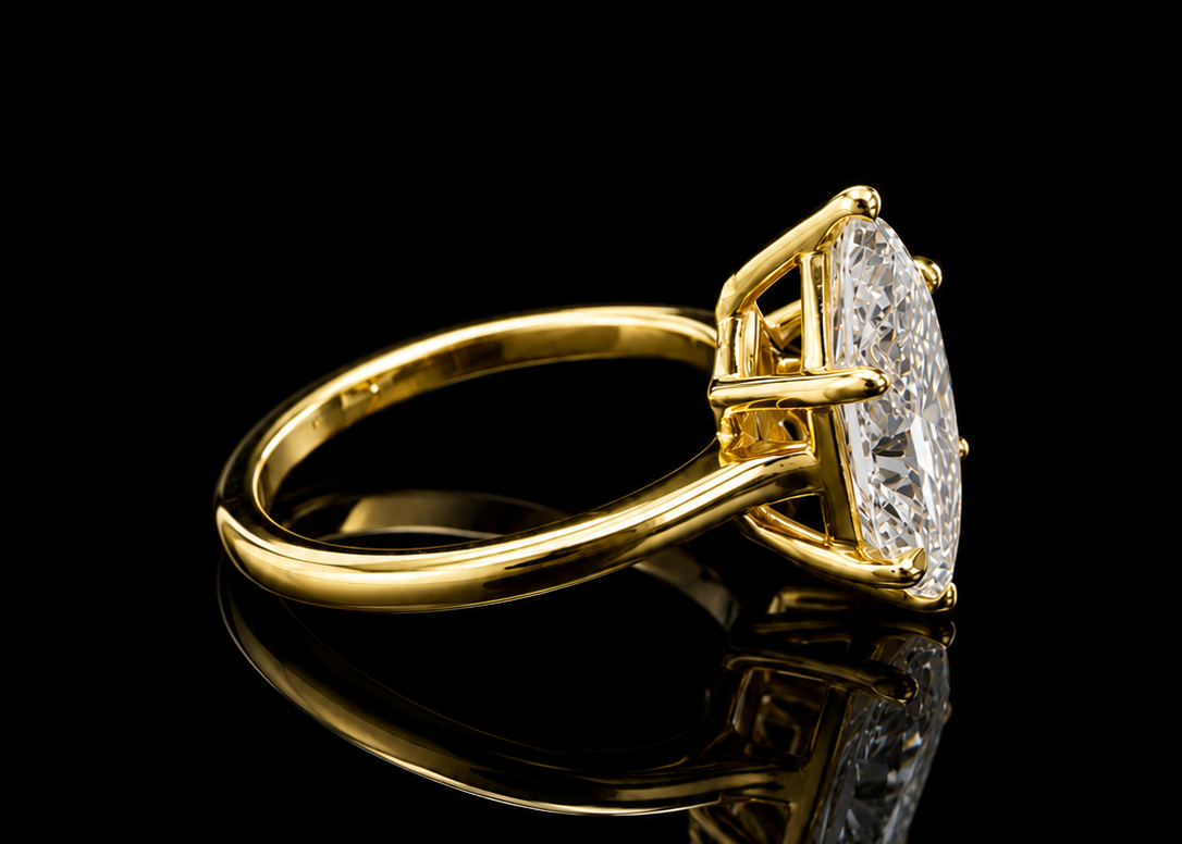 Marquise Cut Diamond Solitaire Engagement Ring (eng783)