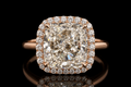 Rose Gold Cushion Diamond Halo Ring (Eng-R005)