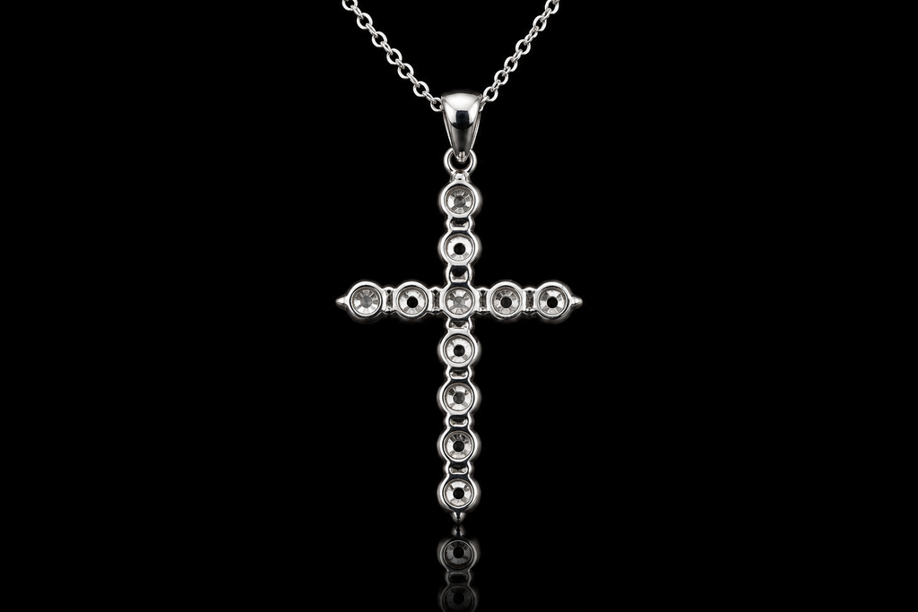 1.8ctw Round cut cross pendant (cross001)