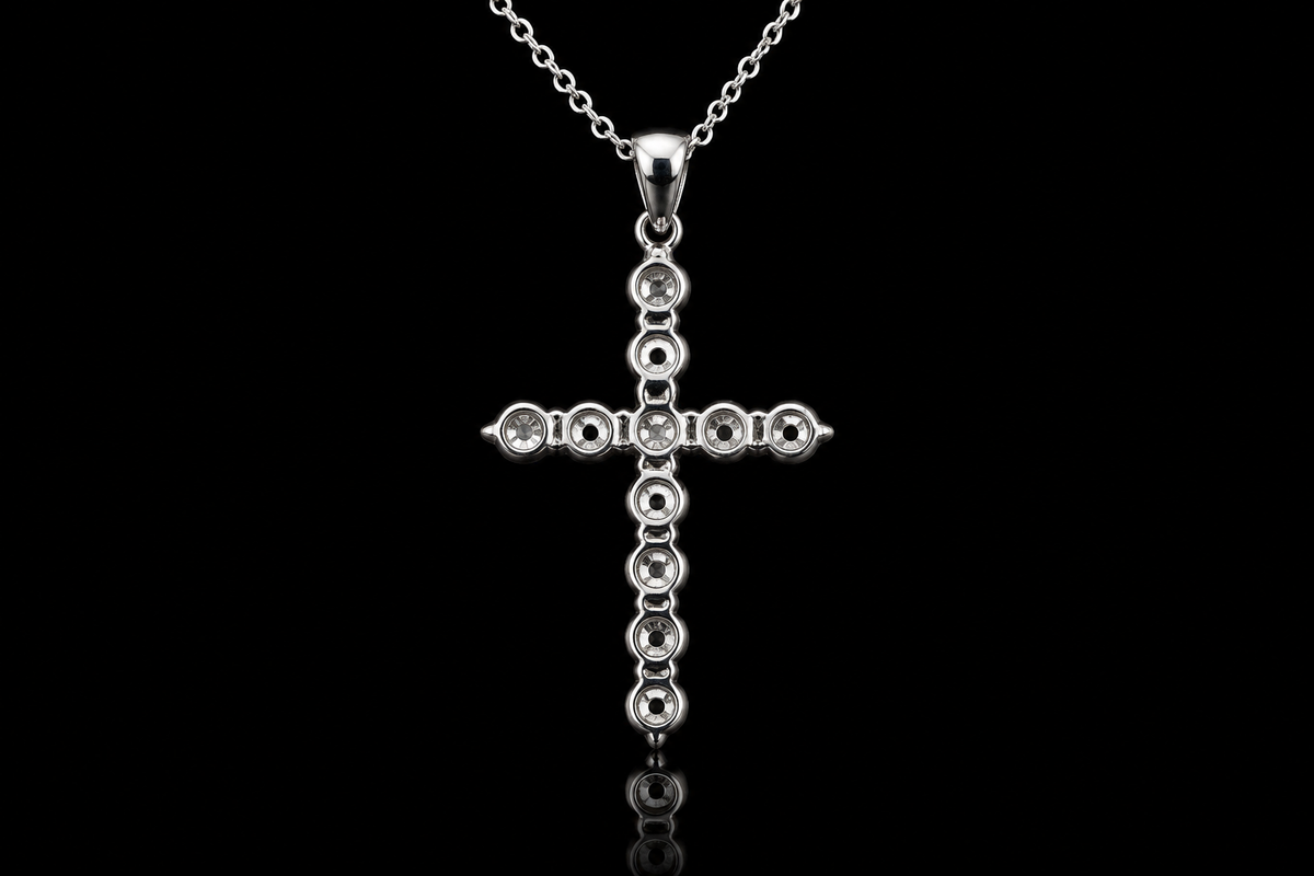 1.8ctw Round cut cross pendant (cross001)