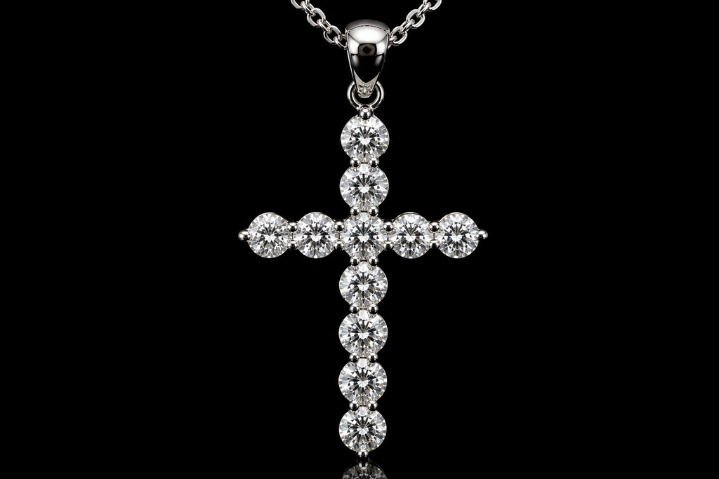 1.8ctw Round cut cross pendant (cross001)