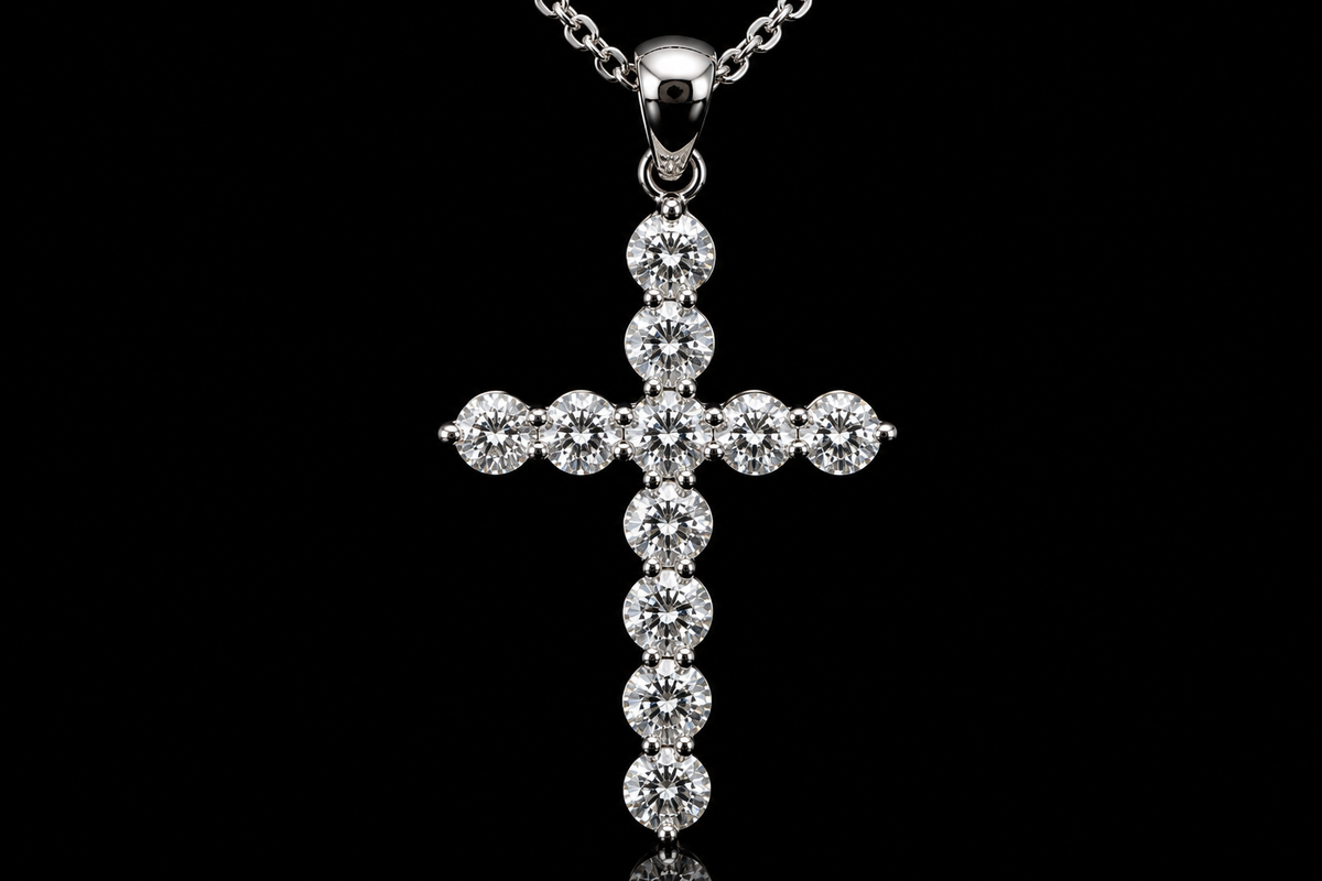 1.8ctw Round cut cross pendant (cross001)