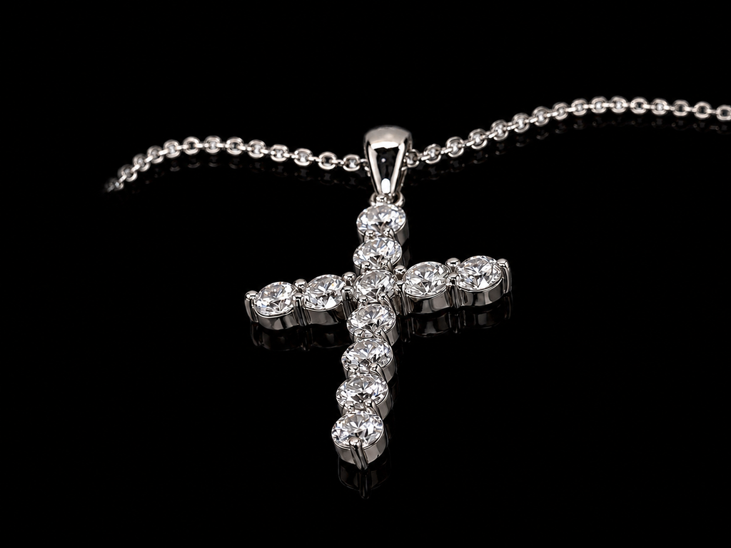 1.8ctw Round cut cross pendant (cross001)