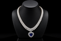 Heart-Shaped Tanzanite & Diamond Statement Necklace (Jes002)