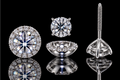 Micropavé Diamond Studs with Removable Halo Jackets (ear002)