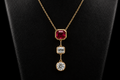 Ruby & Diamond Drop Necklace (Pend01-5)
