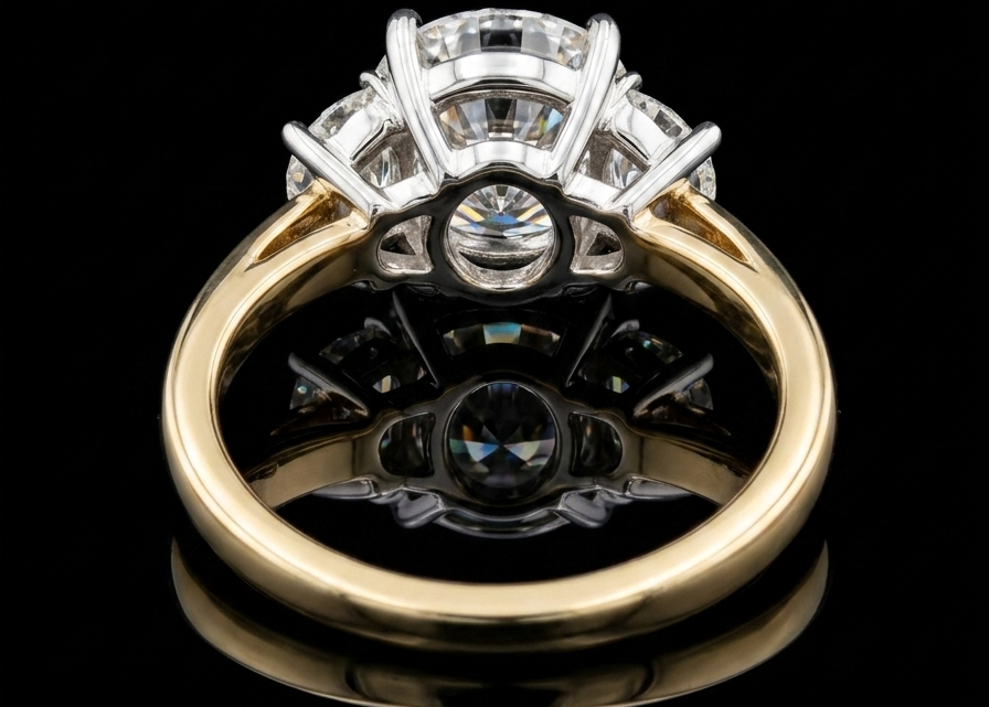 Round Three-Stone Diamond Engagement Ring (eng785)