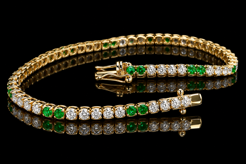 Emerald & Diamond Tennis Bracelet (brac044)