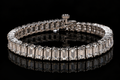 Emerald-Cut Diamond Tennis Bracelet (brac031)