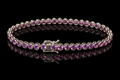Round Amethyst Bezel-Set Tennis Bracelet (brac054)