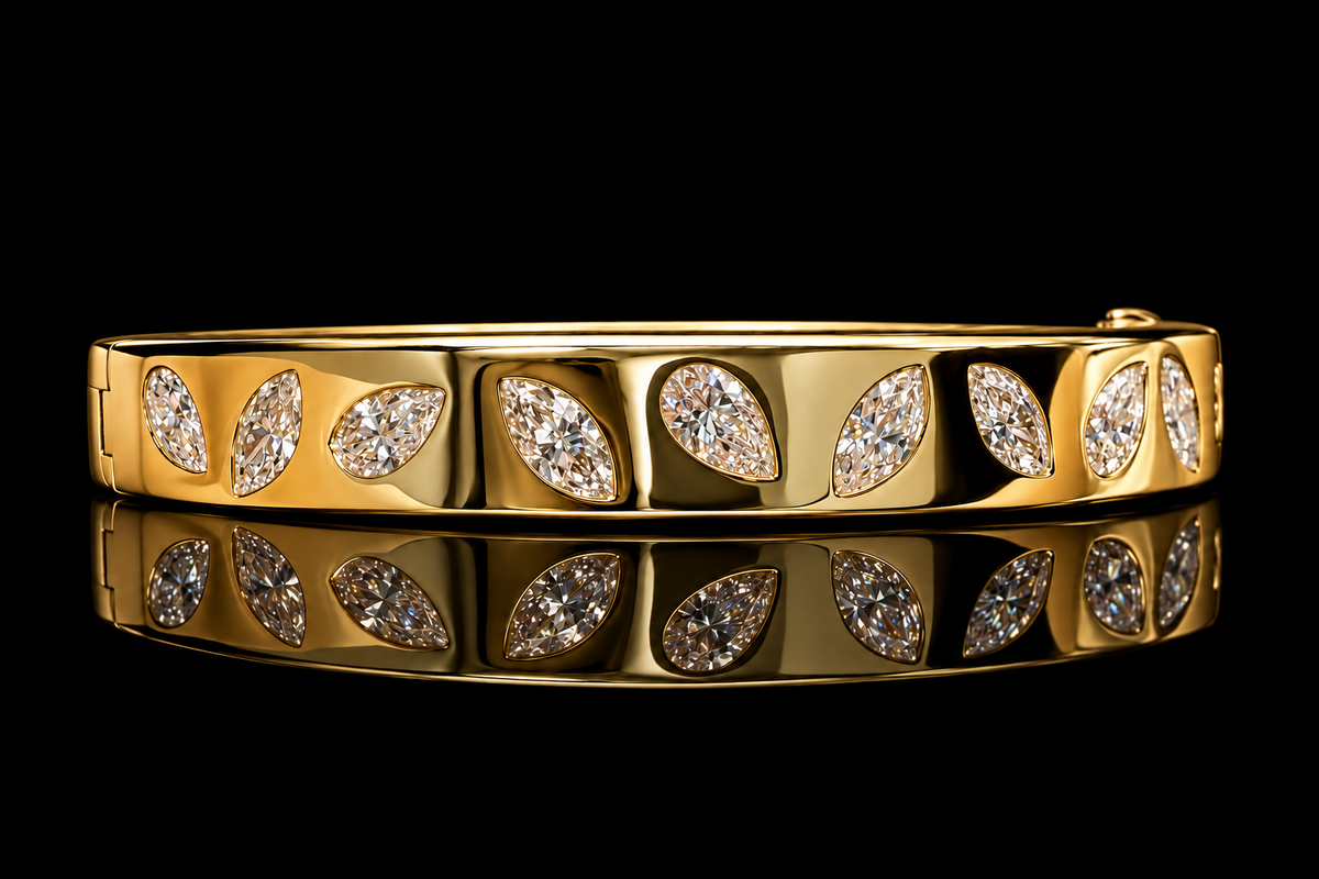 Marquise & Pear Diamond Bangle (brac046)