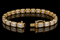 Emerald-Cut Diamond Bezel Tennis Bracelet (brac045)