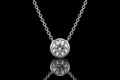 Platinum Bezel-Set Diamond Necklace (pend121)
