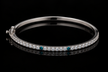 Diamond, Sapphire & Hand-Engraved Bangle (brac034)