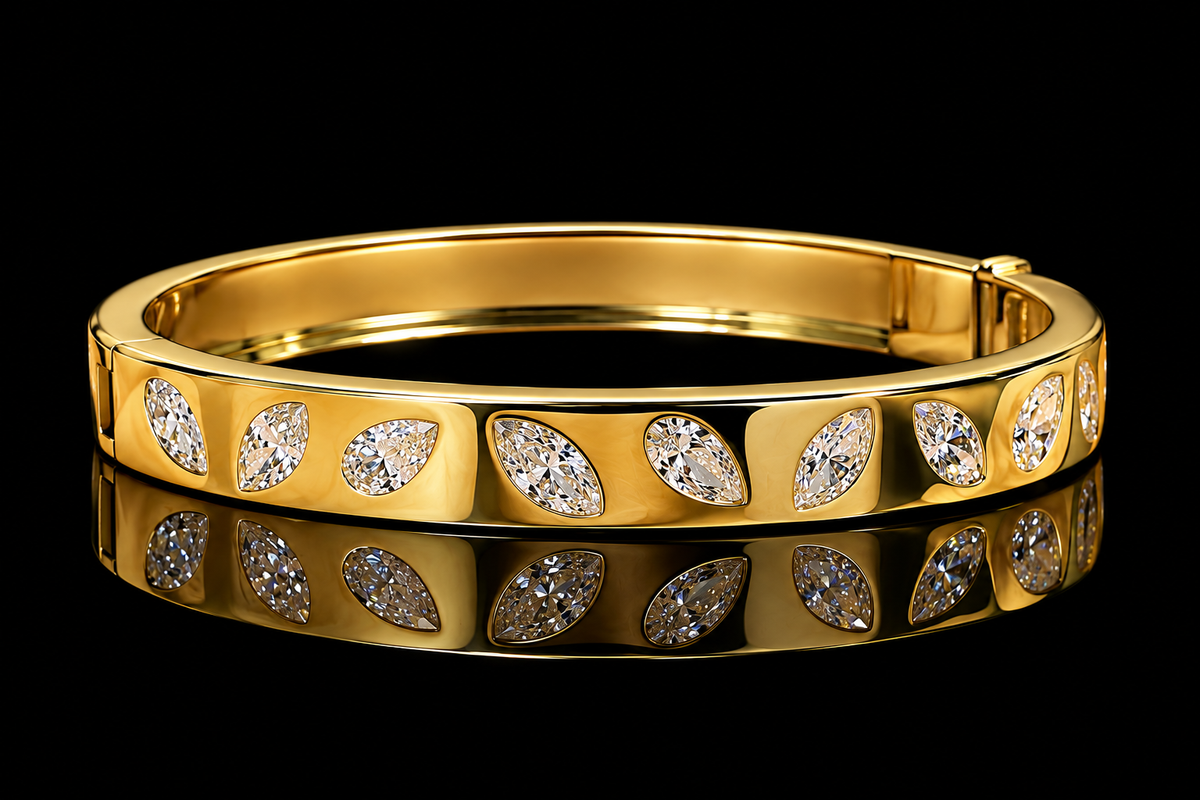 Marquise & Pear Diamond Bangle (brac046)