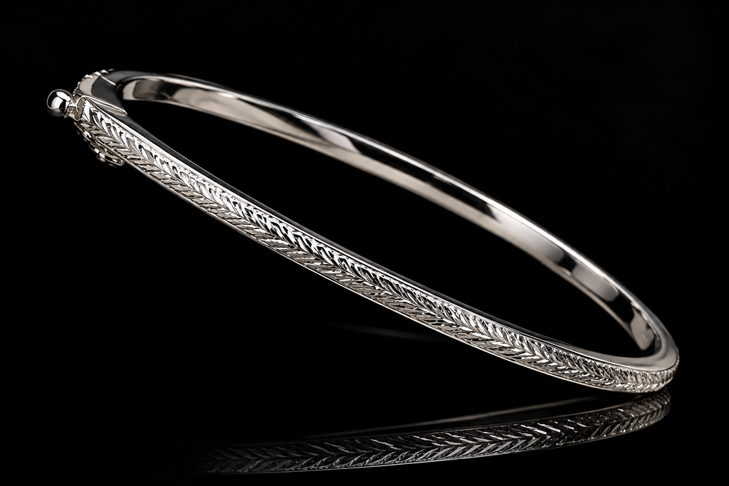 Diamond, Sapphire & Hand-Engraved Bangle (brac034)