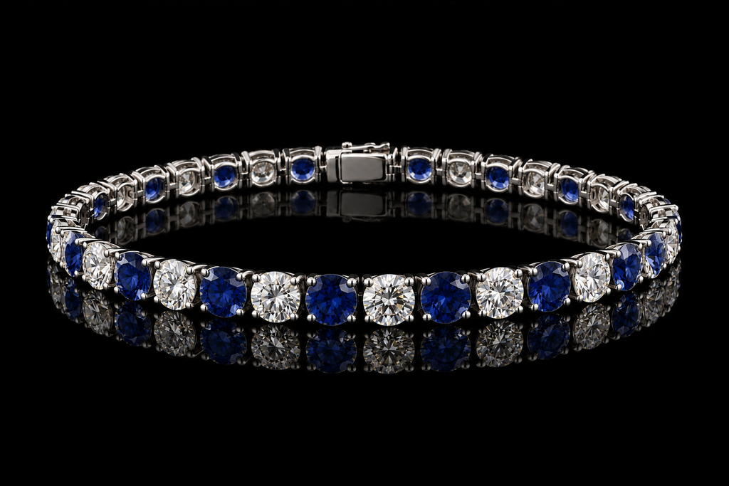 Diamond & Sapphire Tennis Bracelet (brac001-1)
