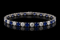 Diamond & Sapphire Tennis Bracelet (brac001-1)